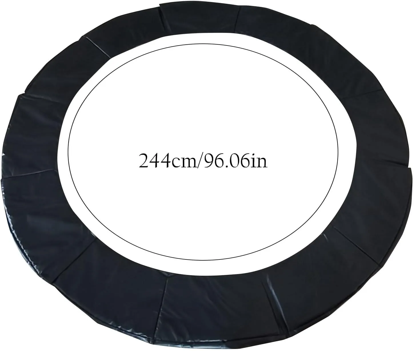 Black Trampoline Replacement Mat, Trampoline Replacement Pad Edge Protection Fits 6F 8FT 10FT, Round Spring Cover, UV-Resistant, Tear-Resistant Edge Protection