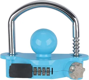 Blue Trailer Hitch Lock with Combination Lock, fit 1-7/8", 2", 2-5/16" Coupler, Camper Accessories, for Trailer Truck RV SUV Boat