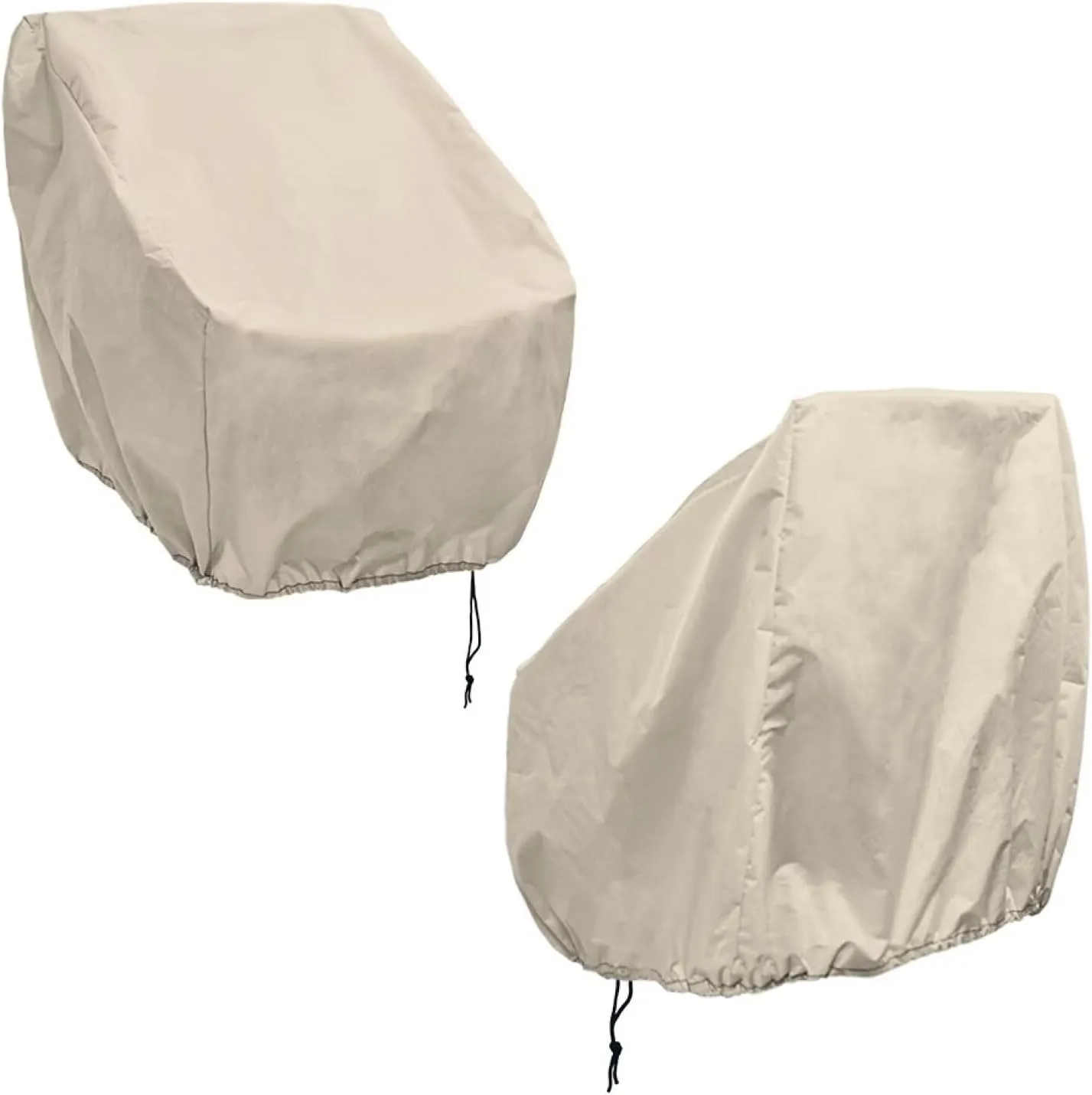 Boatee 2 Pack Boat Bench Chair Cover Dustproof Helm Chair Protective Covers Weather Resistant Boat Cover for High-Back Folding Boat Seat Heavy Duty Boat Caption Seat Cover Beige