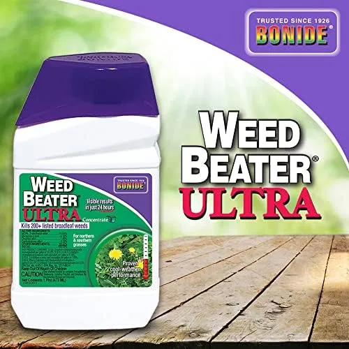 Bonide Weed Beater Ultra, 16 oz Concentrate, Fast-Acting Protection Against Broadleaf Weeds in Warm & Cool Weather