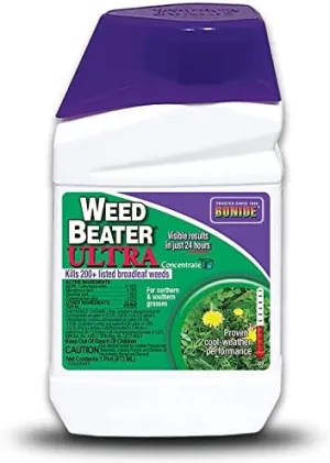 Bonide Weed Beater Ultra, 16 oz Concentrate, Fast-Acting Protection Against Broadleaf Weeds in Warm & Cool Weather