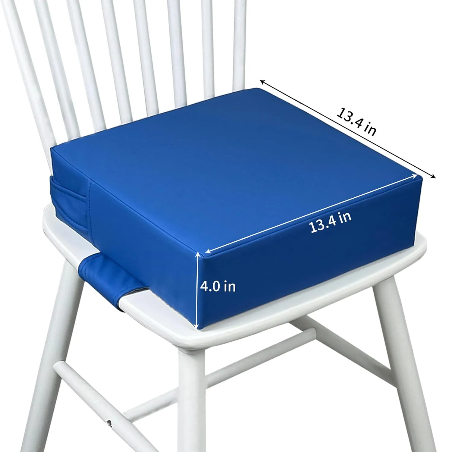 Booster Seat for Kitchen Chair (PU Material),Toddler Booster Seats for Dining Table Portable for Travel Camping Eating Double Safe Straps Non-Slip Bottom (Dark Blue)
