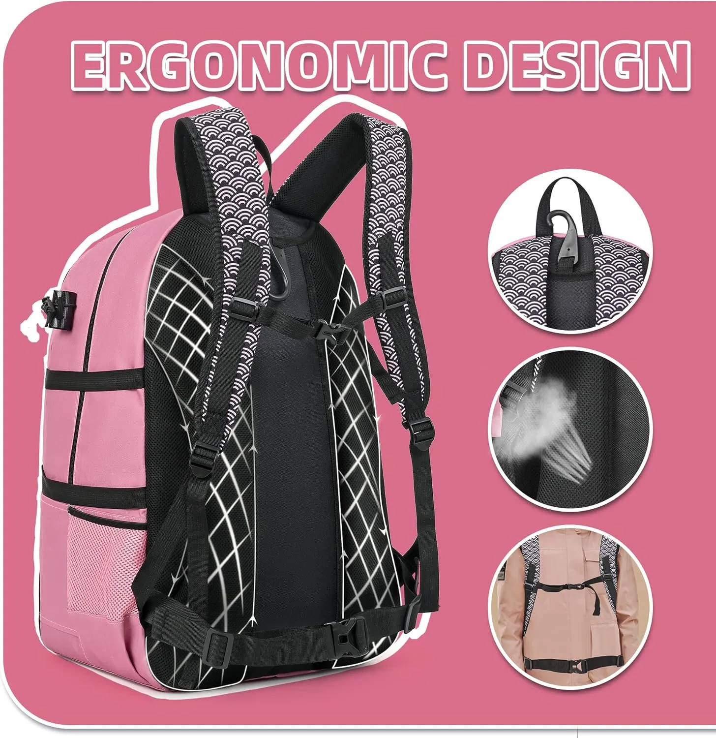 Boulder Bee Lacrosse Backpack with Stick Holders, Field Hockey Bag, Lacrosse Gift for Women