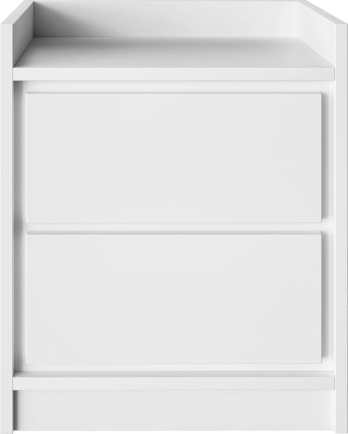Boyd Sleep Adagio Swing Door Modern Nightstand: Bedroom Side Table with Storage Cubby and Shelf, White