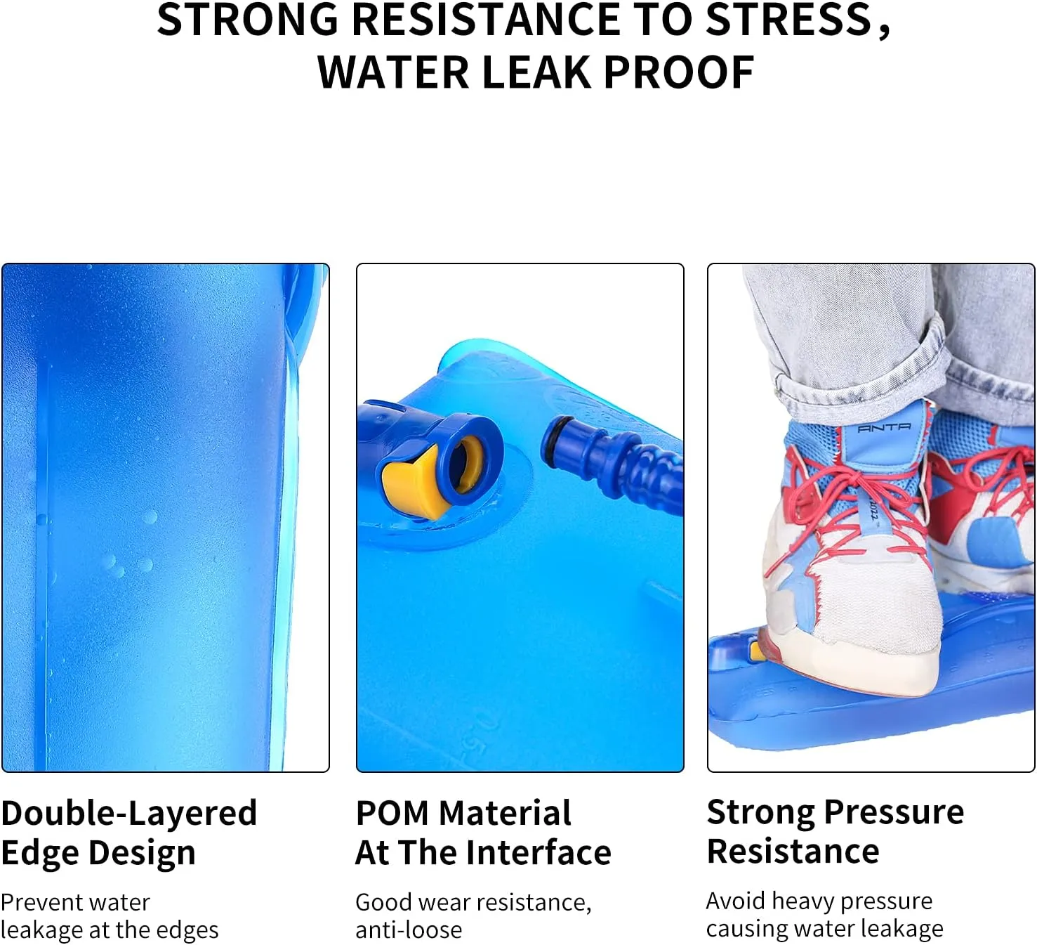 BQA Hydration Water Bladder Reservoir for Hiking Biking Climbing Cycling Running, Large Opening