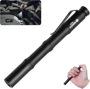 Brinyte PL01 165 Lumen Pen Light Flashlight Dual Mode High Low Ultra Thin AAA Battery Powered Inspection Light for Automotive Repair Mechanics Electricians with Pocket Clip (Black)