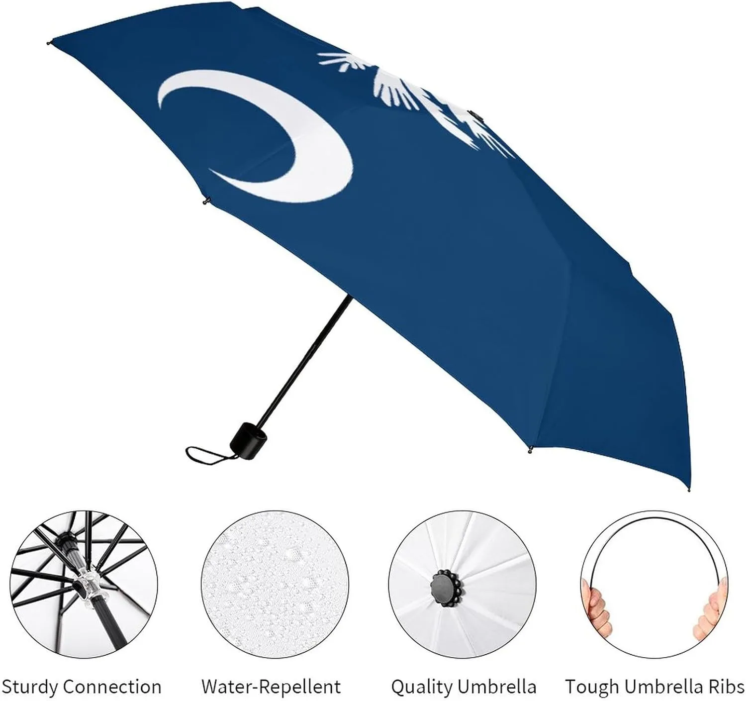 Calculay Russian Flag Portable Automatic Switch Folding Umbrella Manual Sunshade Anti-UV Travel Umbrella Rainproof And Windproof Suitable for Men And Women
