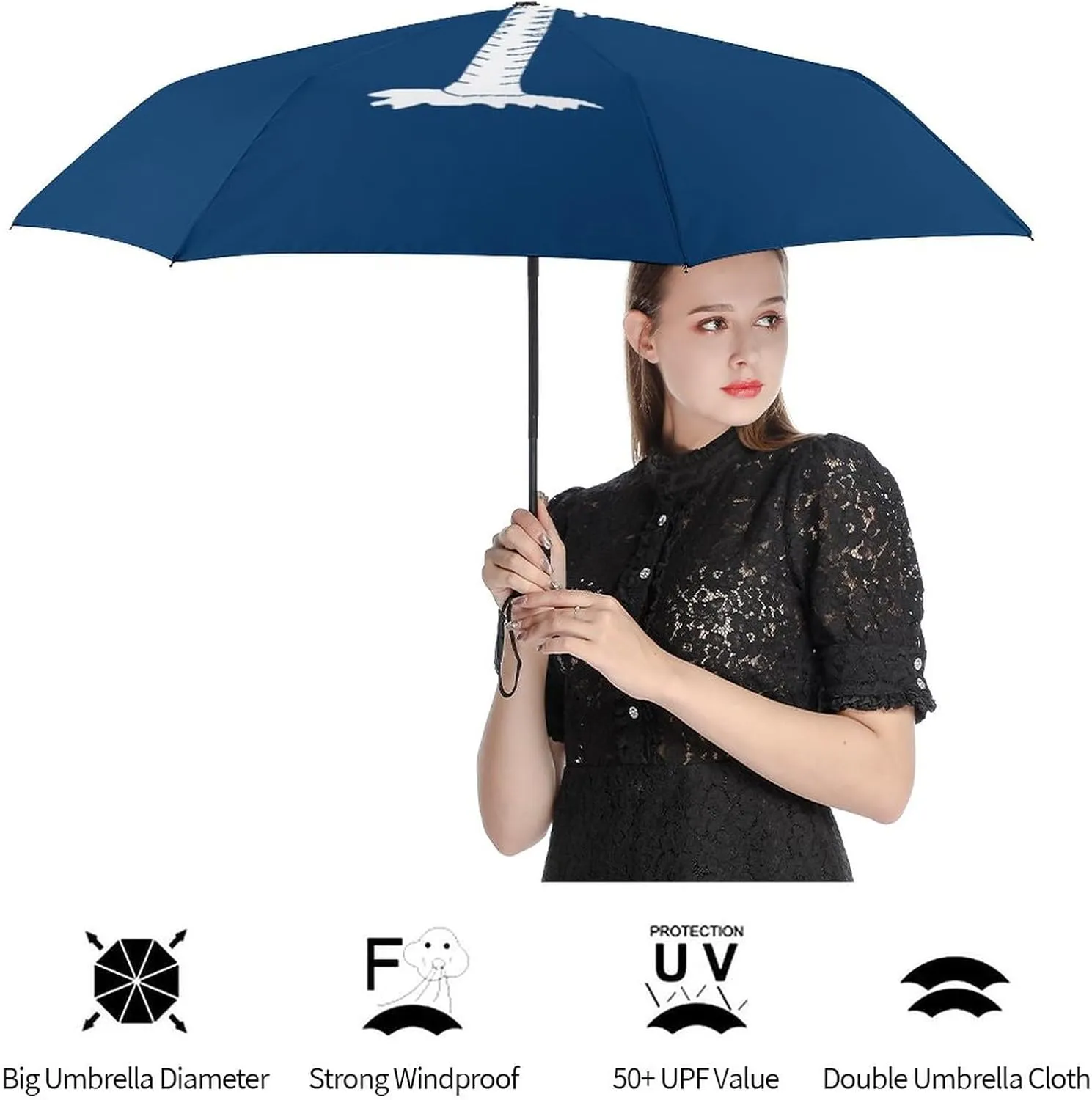Calculay Russian Flag Portable Automatic Switch Folding Umbrella Manual Sunshade Anti-UV Travel Umbrella Rainproof And Windproof Suitable for Men And Women