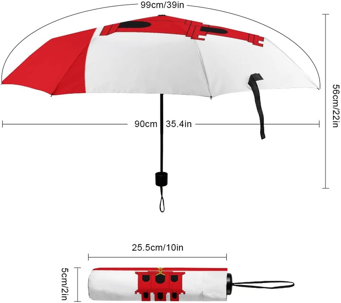 Calculay Russian Flag Portable Automatic Switch Folding Umbrella Manual Sunshade Anti-UV Travel Umbrella Rainproof And Windproof Suitable for Men And Women