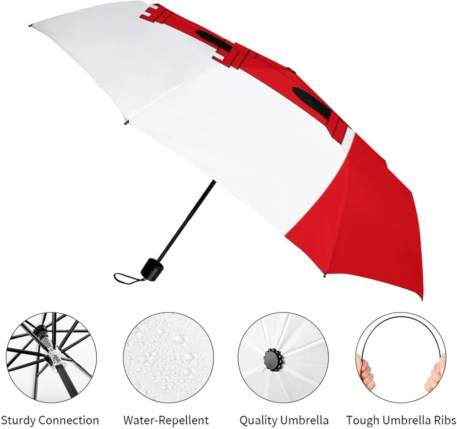 Calculay Russian Flag Portable Automatic Switch Folding Umbrella Manual Sunshade Anti-UV Travel Umbrella Rainproof And Windproof Suitable for Men And Women