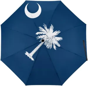 Calculay Russian Flag Portable Automatic Switch Folding Umbrella Manual Sunshade Anti-UV Travel Umbrella Rainproof And Windproof Suitable for Men And Women