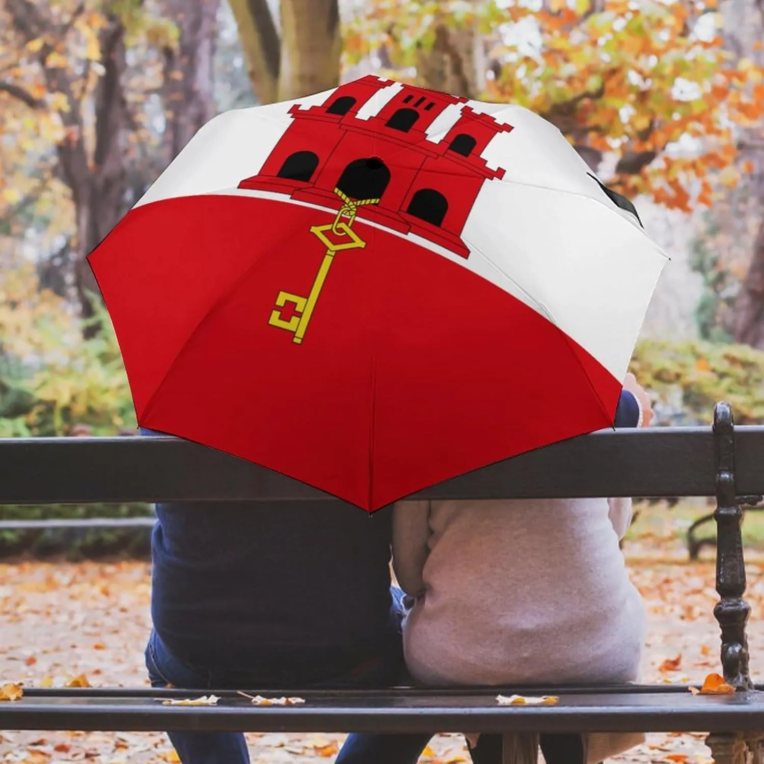 Calculay Russian Flag Portable Automatic Switch Folding Umbrella Manual Sunshade Anti-UV Travel Umbrella Rainproof And Windproof Suitable for Men And Women