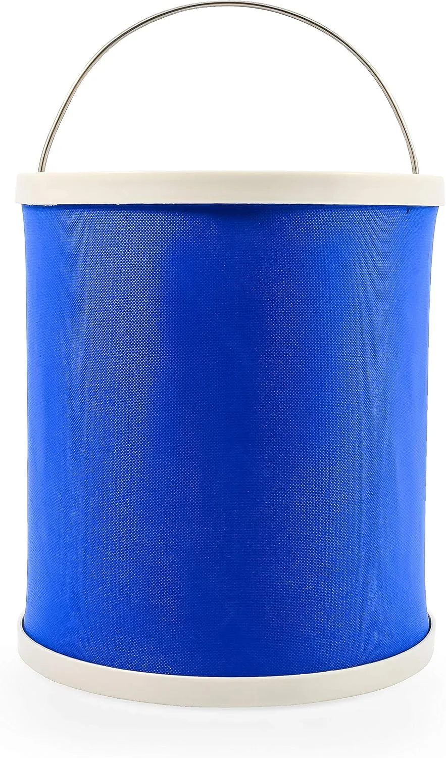 Camco Collapsible Bucket with Storage Case- Durable Pop Up Bucket with Watertight Fabric, Holds 3 Gallons of Water - Great for RVs, Camping, Fishing, Boating, Hiking and More - Blue (42993), Blank Ski