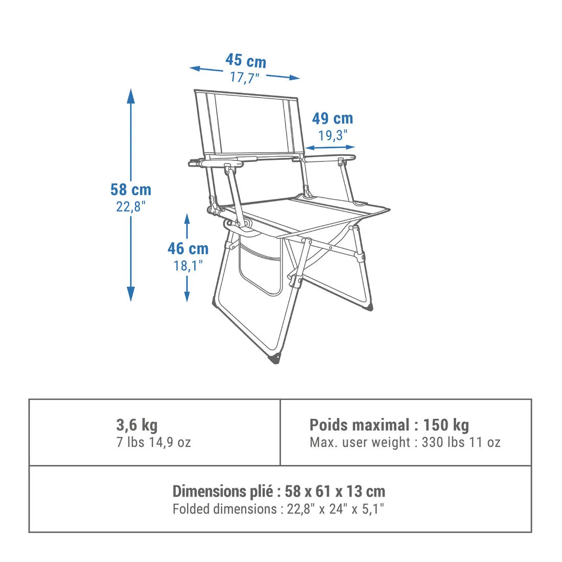 Camping Folding Table Chair Comfortable