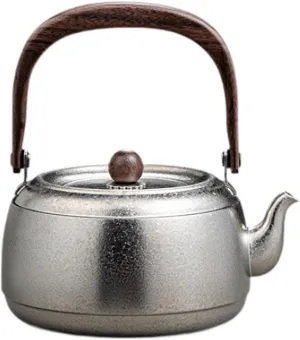 Camping Kettle Water Pot for Boiling Water Over Fire with Lid Coffee Tea Pot Titanium Kettle for Climbing Hiking Picnic