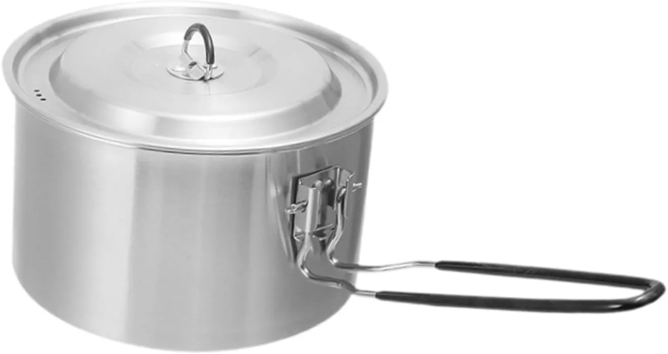 Camping Pot Outdoor Cooking Pot with Handle Practical Compact with Lid Stockpot for Backpacking BBQ Trips Explorers