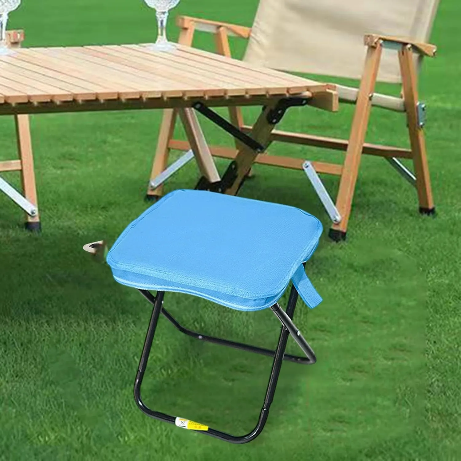 Camping Stool, Folding Chair, Lightweight Compact Folding Stool, Outdoor Footstool for Hiking Patio Travel Picnic Gardening