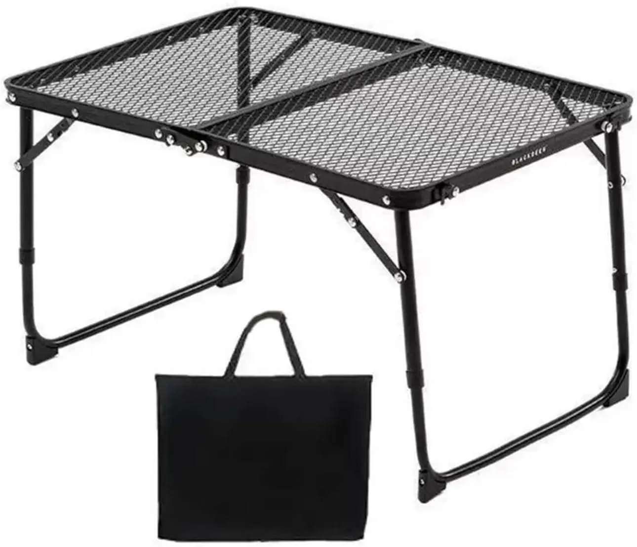 Camping Table Folding Table with Steel Mesh Top Portable Lightweight Camping Folding Mesh Table for Outdoor Hiking Picnic Adjustable Beach Picnic