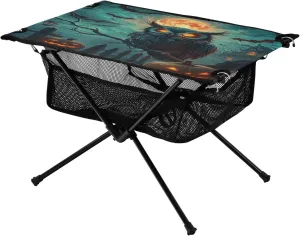 Camping Table Lightweight Portable Folding Table with Mesh Storage Net Pumpkin Ideal for Camping Hiking Beach Picnic Travel Backyard
