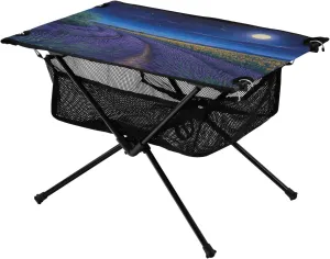 Camping Table Lightweight Portable Folding Table with Mesh Storage Net Sunflower Starry Sky Galaxy Ideal for Camping Hiking Beach Picnic Travel Backyard