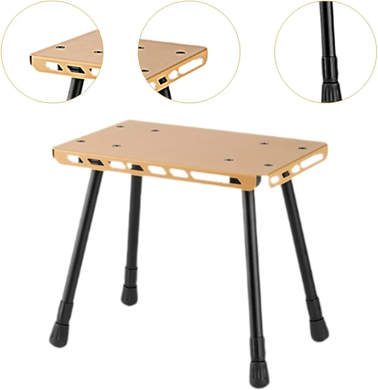 Camping Table Picnic Table Ultralight Compact Mini Small Chair Portable Stool for Patio, Fishing, Garden, Backpacking, BBQ, Khaki