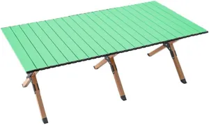 Camping Table Rectangular Carrying Bag Height Adjustable Portable Table Outdoor, Camping, Picnic, Beach, Aluminum Picnic Roll Up Table for 4-6 People (Color : /Pink) (/Green)