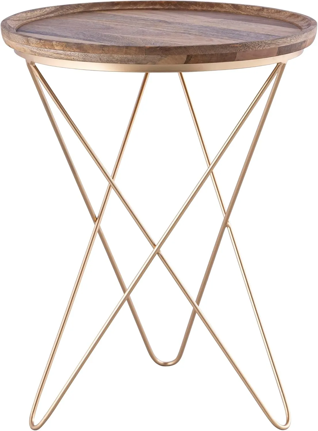 Canarm REVA Black with Natural Wood Side Table