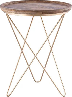 Canarm REVA Black with Natural Wood Side Table