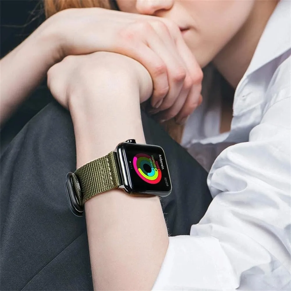 Canvas Nylon strap For watch Ultra/2 9 8 7 49mm 45mm 41mm Breathable replacement wristband For 6 5 4 3 2 SE 44mm 42mm 40mm