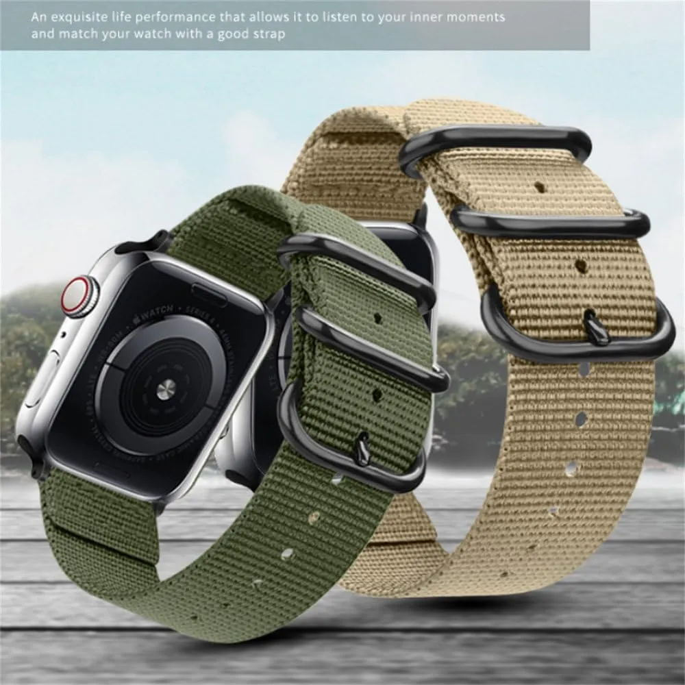 Canvas Nylon strap For watch Ultra/2 9 8 7 49mm 45mm 41mm Breathable replacement wristband For 6 5 4 3 2 SE 44mm 42mm 40mm