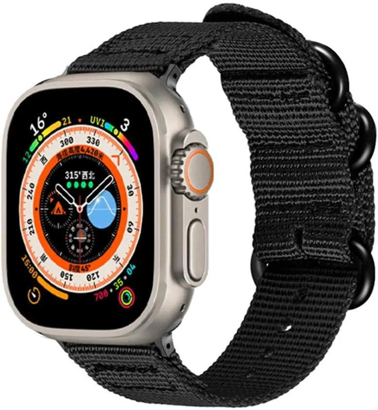 Canvas Nylon strap For watch Ultra/2 9 8 7 49mm 45mm 41mm Breathable replacement wristband For 6 5 4 3 2 SE 44mm 42mm 40mm