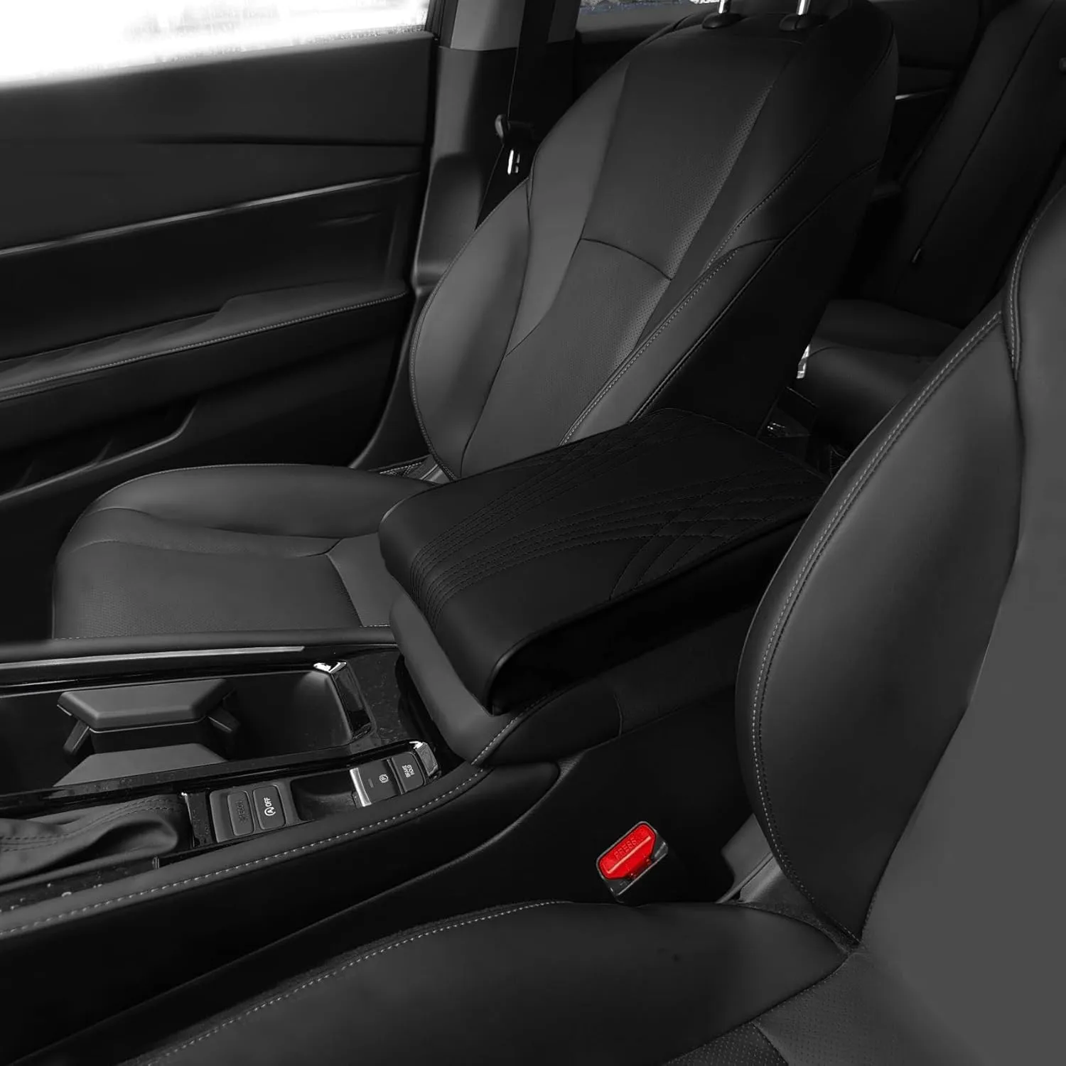 Car Center Console Cover, Leather Memory Foam Armrest Cushion Protection Pad, Waterproof Hand Rest Pillow with Height Increase, Universal Car Accessories Arm Rest Cushion for Most Cars (12.6" x 8.5")