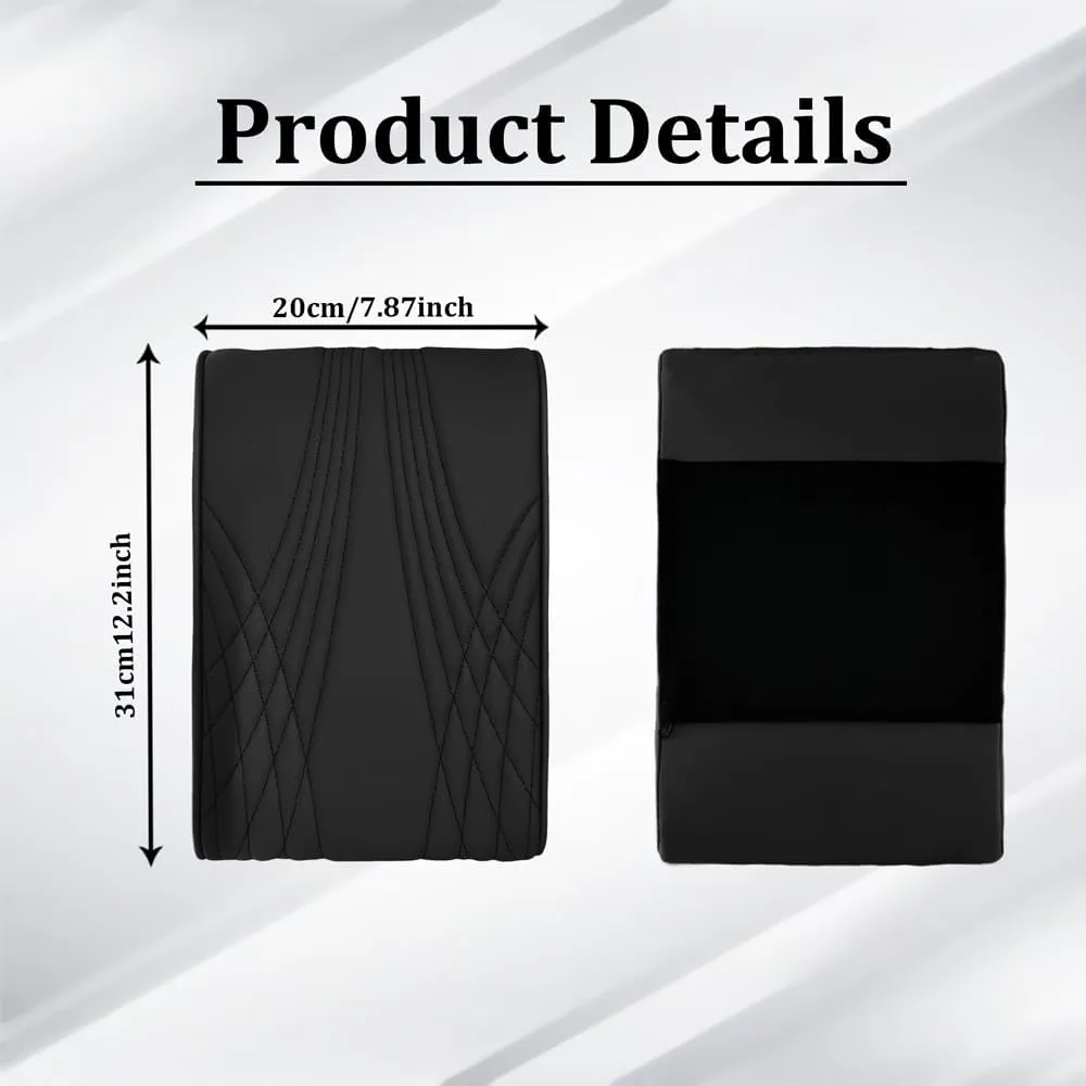 Car Center Console Cover, Leather Memory Foam Armrest Cushion Protection Pad, Waterproof Hand Rest Pillow with Height Increase, Universal Car Accessories Arm Rest Cushion for Most Cars (12.6" x 8.5")