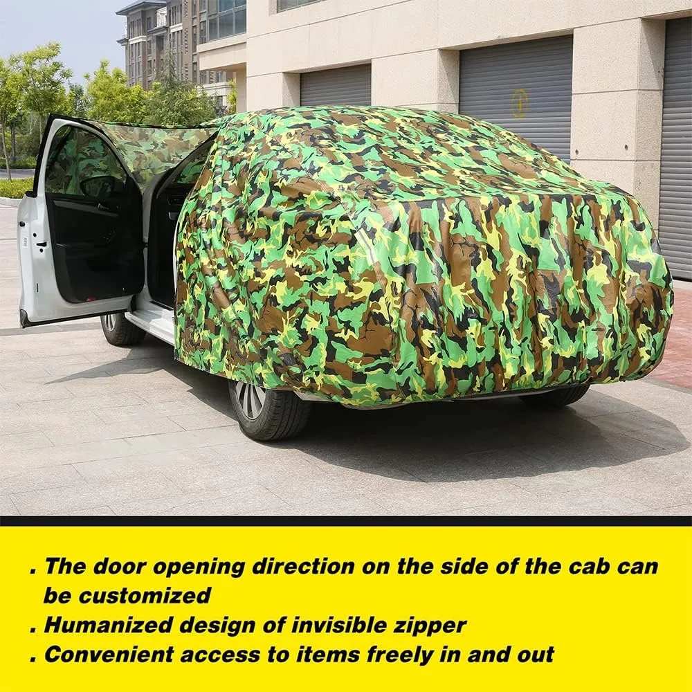 Car Cover for Nissan Micra K13 Visia First/Acenta/Tekna 2010-2017 Suitable Allweather Snow Protectionwaterproof Rainproof Full Coverage of UV Ray Proof Durable,Green