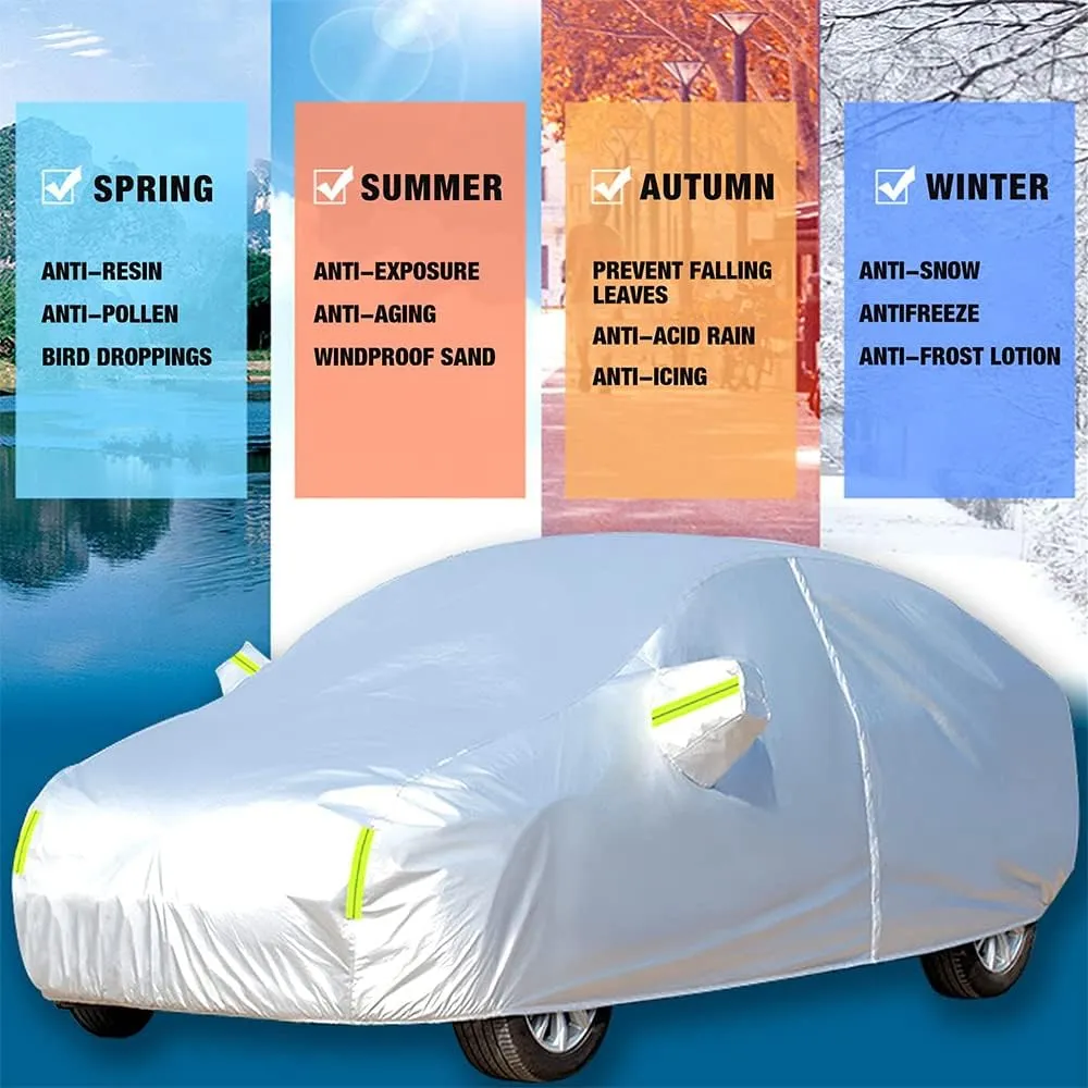 Car Cover for Nissan Micra K13 Visia First/Acenta/Tekna 2010-2017 Suitable Allweather Snow Protectionwaterproof Rainproof Full Coverage of UV Ray Proof Durable,Green