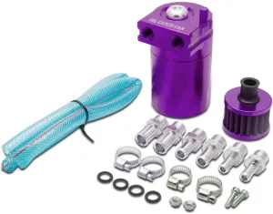 Car Reservoir, Maso 0.3L Universal Oil Catch Can Baffled Breather Petrol Diesel Turbo Tank Reservoirs Filter Purple