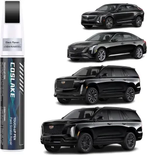 Car Touch Up Paint(Black Raven(GBA/WA8555)) for Cadillac, Car Paint Scratch Repair Kit, Quick & Easy Solution to Repair, 2 in 1 Scratch Remover Pen with 2PCS Disposable Micro Applicators