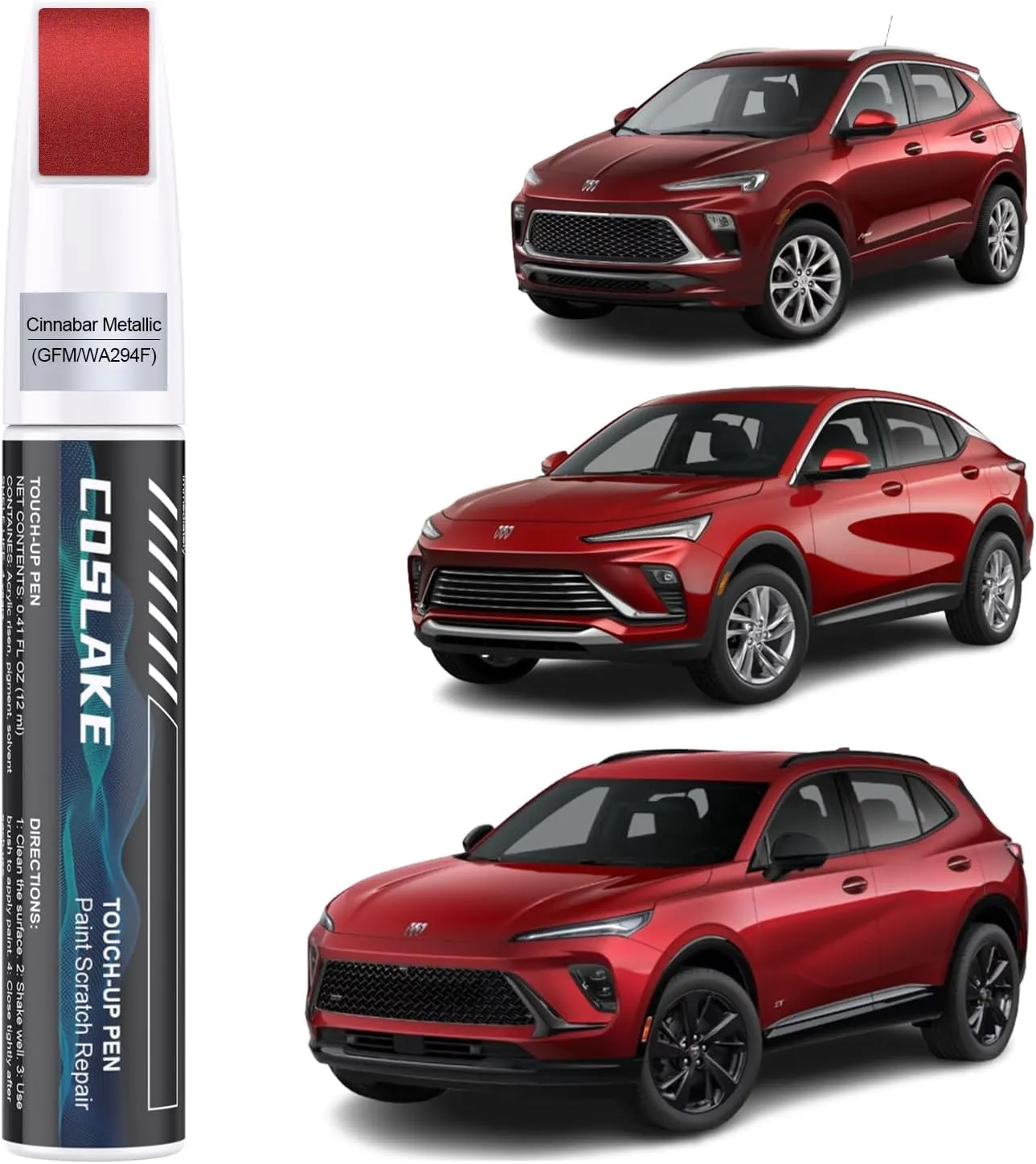 Car Touch Up Paint(Cinnabar Metallic(GFM/WA294F)) for Buick, Car Paint Scratch Repair Kit, Quick & Easy Solution to Repair, 2 in 1 Scratch Remover Pen with 2PCS Disposable Micro Applicators