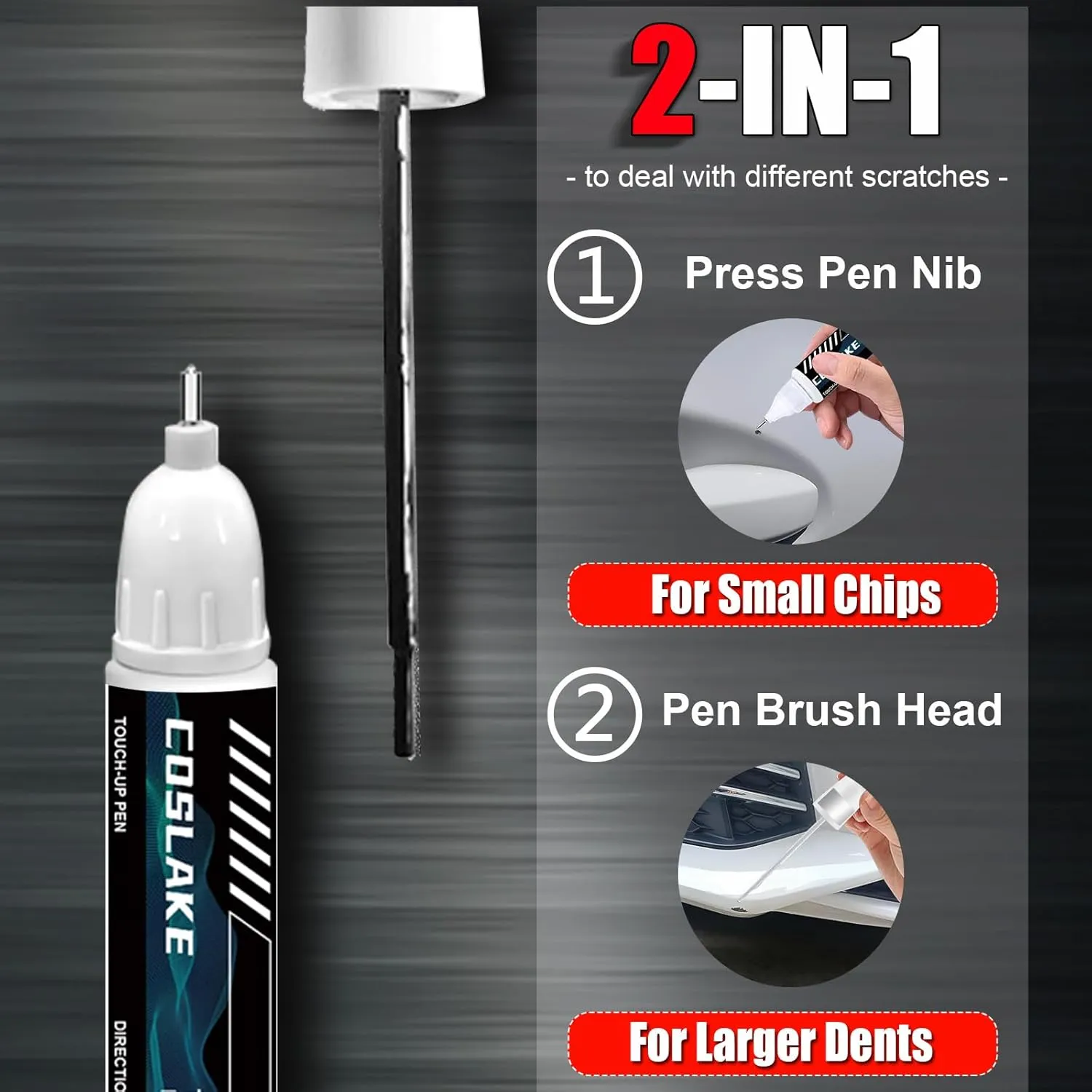 Car Touch Up Paint(Crystal White Pearl(K1X)) for SUBARU, Car Paint Scratch Repair Kit, Quick & Easy Solution to Repair, 2 in 1 Scratch Remover Pen with Color-Matched