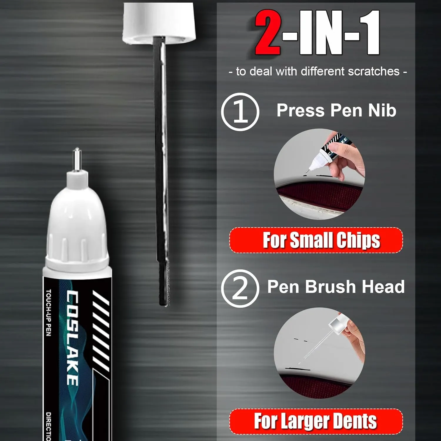 Car Touch Up Paint(Ice Cap/Super White(040(Include 2UE/2MQ))) for Toyota, Car Paint Scratch Repair Kit, Quick & Easy Solution to Repair, 2 in 1 Scratch Remover Pen with Color-Matched