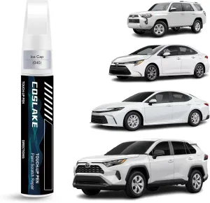 Car Touch Up Paint(Ice Cap/Super White(040(Include 2UE/2MQ))) for Toyota, Car Paint Scratch Repair Kit, Quick & Easy Solution to Repair, 2 in 1 Scratch Remover Pen with Color-Matched