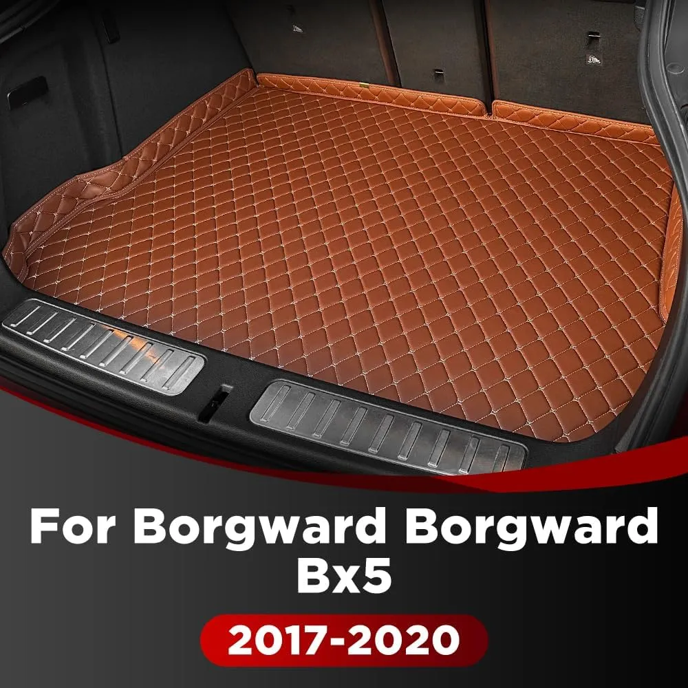 Car Trunk Mat for Borgward Borgward Bx5 2017 2018 2019 2020, Custom Fit PU Leather Cargo Liner, All-Weather Waterproof Rear Trunk Liner Protector, Auto Interior Accessories