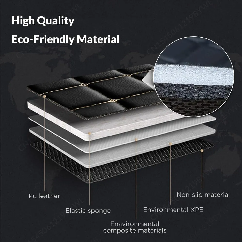 Car Trunk Mat for Borgward Borgward Bx5 2017 2018 2019 2020, Custom Fit PU Leather Cargo Liner, All-Weather Waterproof Rear Trunk Liner Protector, Auto Interior Accessories