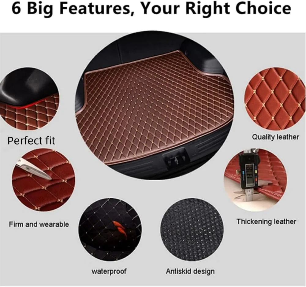 Car Trunk Mat for Suzuki Vitra 2016-2023 Trunk Liner Car Trunk Mat Protector Waterproof Scratch Resistant Car Cargo Protection Pallet Mat,Brown