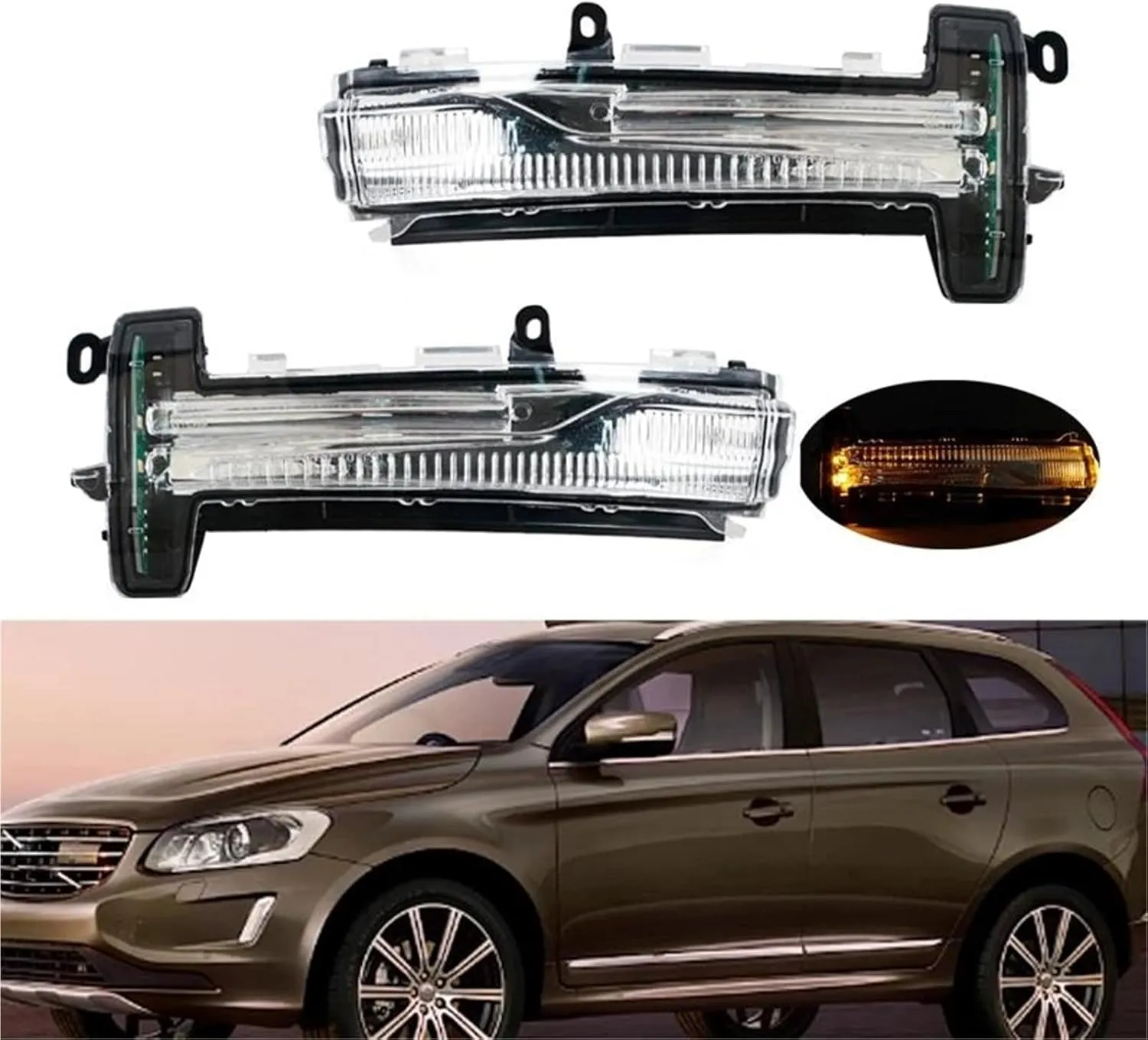 Car Turn Signal Light for Volvo XC60 2014 2015 2016 2017 31371878 31371879 Mirror Indicator Light