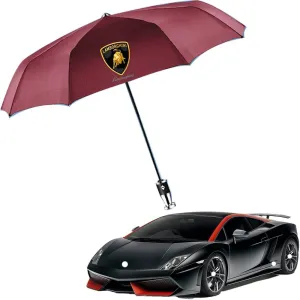 Car Umbrella for Lamborghini Marzal Miura Murcielago Portable Folding Windproof Automatic Fully Travel Durable Styling Auto Parts Accessories,Red Style