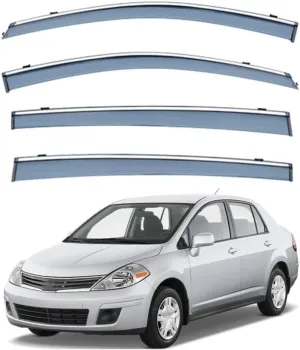 Car Wind Deflectors for Nissan Versa Trim MasterCard MK1-C11 2006-2012 Shields Visors Rain Deflectors Side Window Deflectors Door Visor Car Accessories