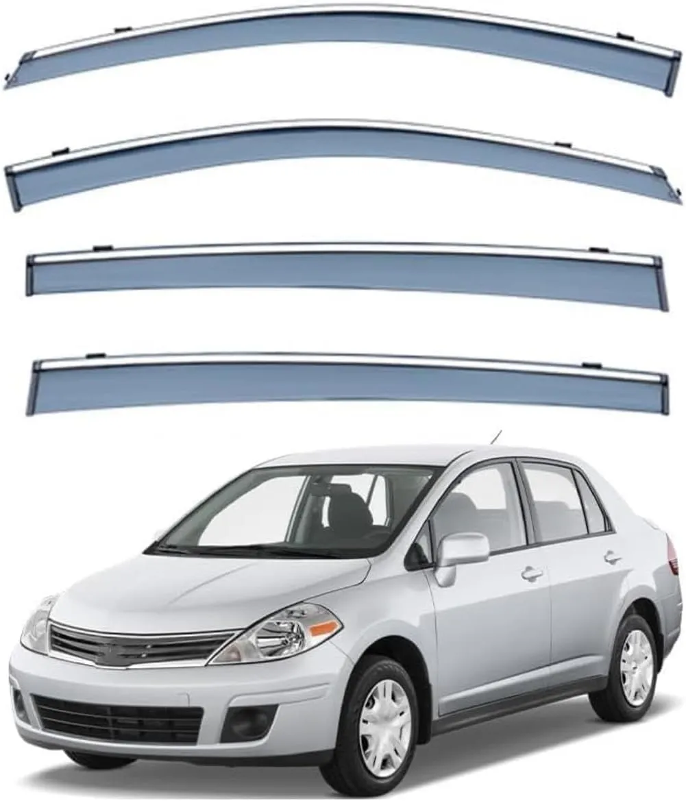 Car Wind Deflectors for Nissan Versa Trim MasterCard MK1-C11 2006-2012 Shields Visors Rain Deflectors Side Window Deflectors Door Visor Car Accessories