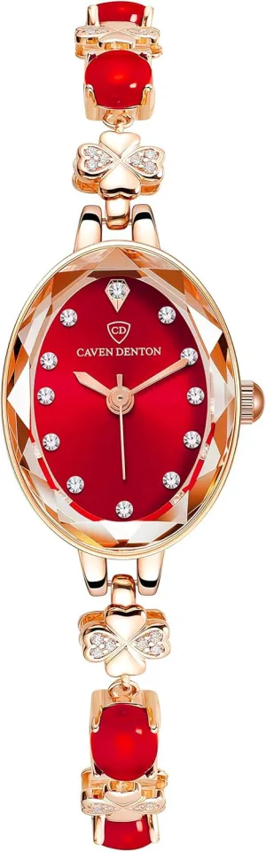 Carlien Women’s Light Luxury Waterproof Watch Simulated Quartz Oval Dial Bracelet Stylish for Everyday Wear Special Events