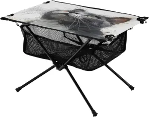 Cat Drawing Portable Folding Camping Table, Compact Lightweight Beach Table with Carrying Bag for Outdoor Picnics, BBQs, Camp